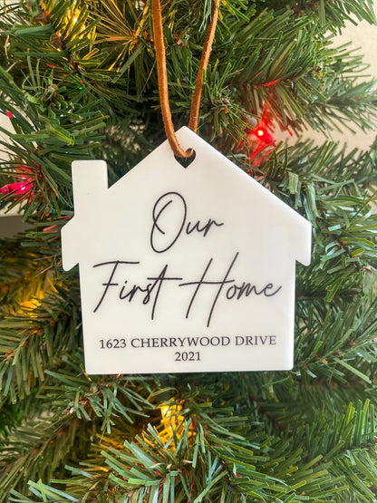 Our first home ornament, Our first home ornament, First home ornament, Address ornament, New home ornament, Custom home ornament