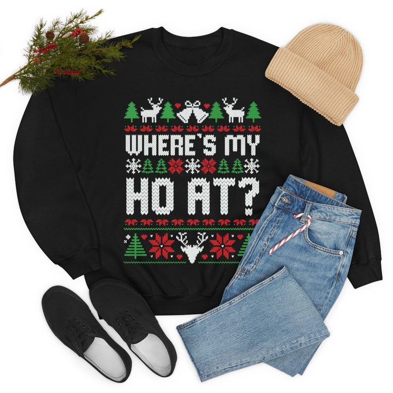 Unisex Funny Couples Ugly Christmas Sweater, Couples Matching Ugly Christmas Sweater, Where My Ho's At, Sold Seperate il_794xN.4409215033_dum3.jpg