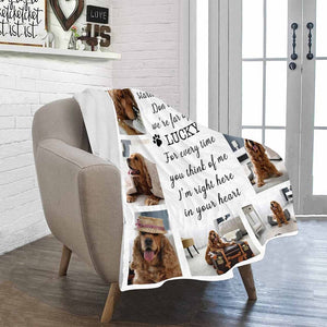 Custom Pet Photo Collage Memorial Fleece Blanket