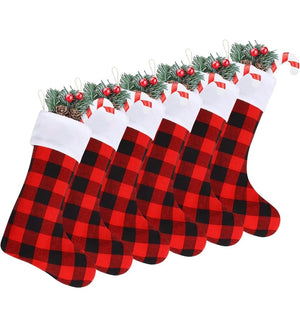 Personalized Buffalo Plaid Christmas Stockings | personalized Buffalo stockings | Large Buffalo plaid stockings