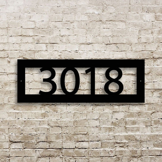 Custom Address Marker - Horizontal House Number - Metal Address Sign
