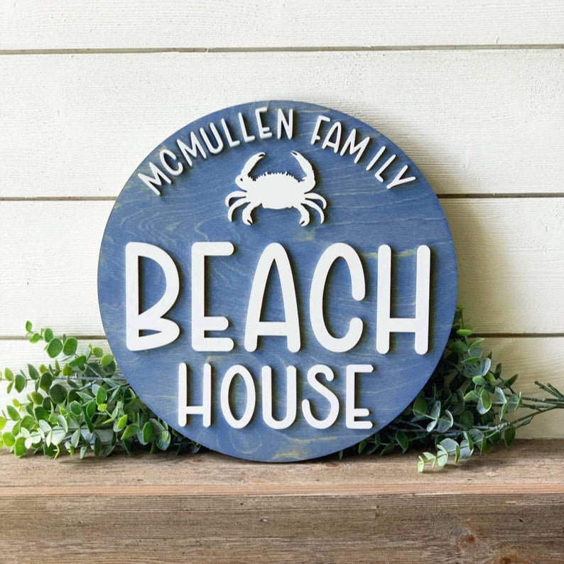 Personalized Beach House Sign, Beach Sign, Beach House Decor, Lake House Sign, Beach Decor, Beach Themed Decor, New Home Gift, Closing Gift