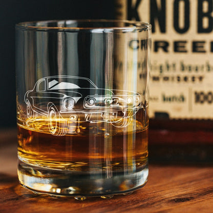 Your Own Car Custom Rock Glass, Personalized Engraved Whiskey Glass, Gifts For Him, Custom Car Illustration, Classic Car Enthusiasts