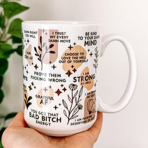 Mental Health mug Daily Affirmations cup Daily affirmations mug gift for her best friend tumbler Mental health giftful mug