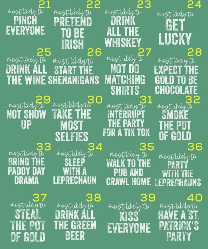 Matching St. Patrick's Day Shirts, Most Likely to TShirt, Funny Patrick Day Party Tee, Custom Drinking Shirts, Patty Pub Crawl Team Shirt