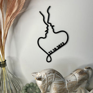 Couple decoration, romantic gift idea for lovers, customizable date for anniversary or meeting day, symbolic idea for Valentine's Day