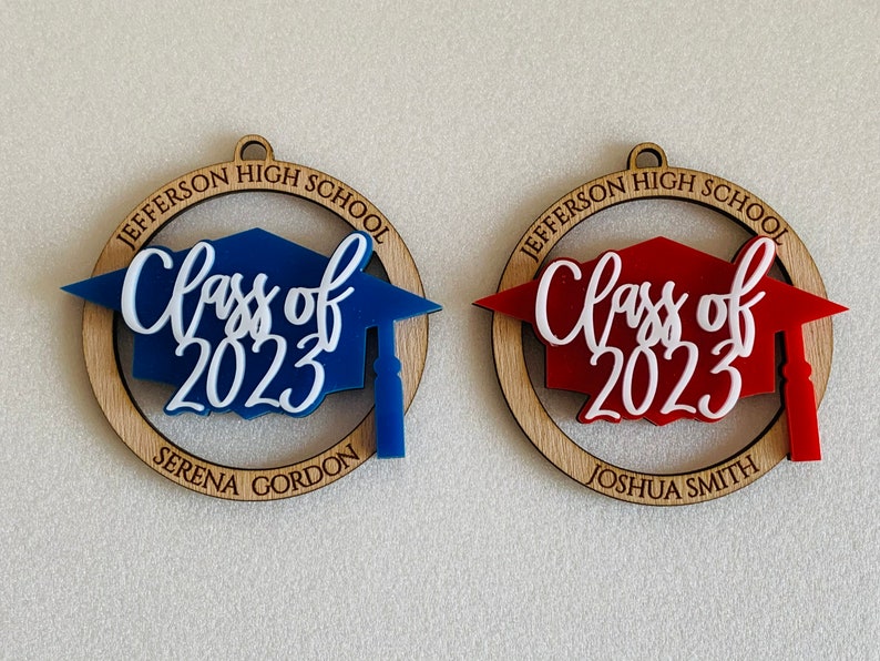 Personalized Graduation Name Ornament Class of 2024 Custom Xmas Gift for Senior Engraved Bauble College Graduate High School Grad University