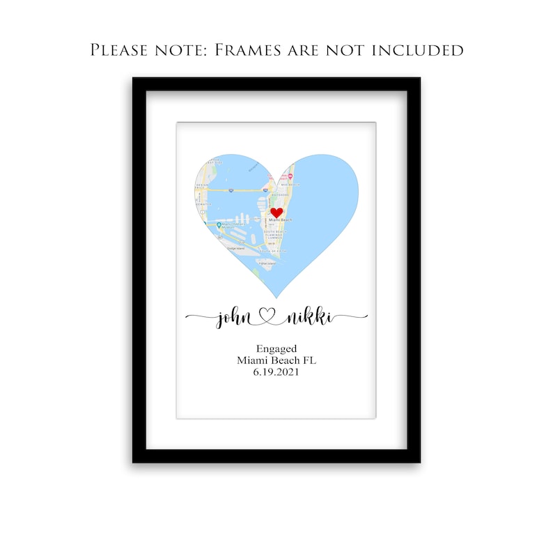 ENGAGEMENT GIFTS for Couple, Unique Personalized Printable Engagement Map, Where it All Began Map, Engagement Gift, Personalized Map Print