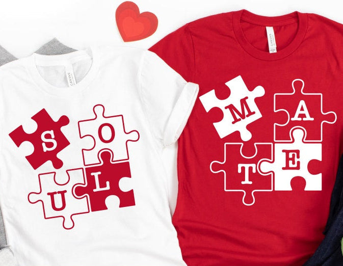 Soul Mate Shirts, Soulmate Shirts, Matching couples, Valentine's day Shirt,Valentine matching shirt, Love Puzzle