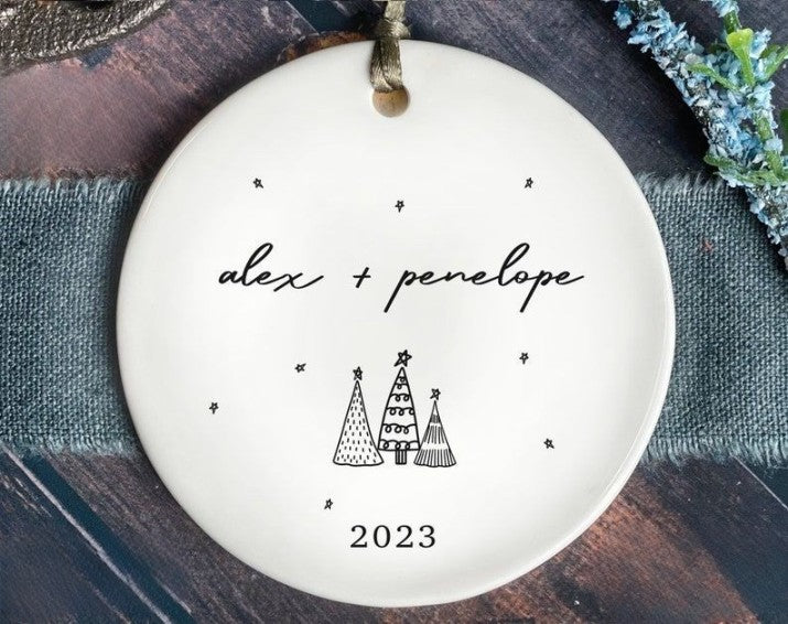 Couples Christmas Ornament - Personalized Couple Names Christmas Ornament - Our First Christmas Together - New Couple Gift