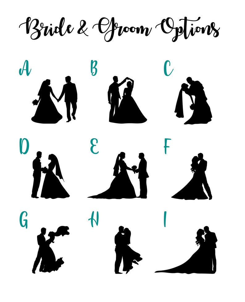 Custom Dog Wedding Cake Topper: Silhouette Couple, Personalized Breed