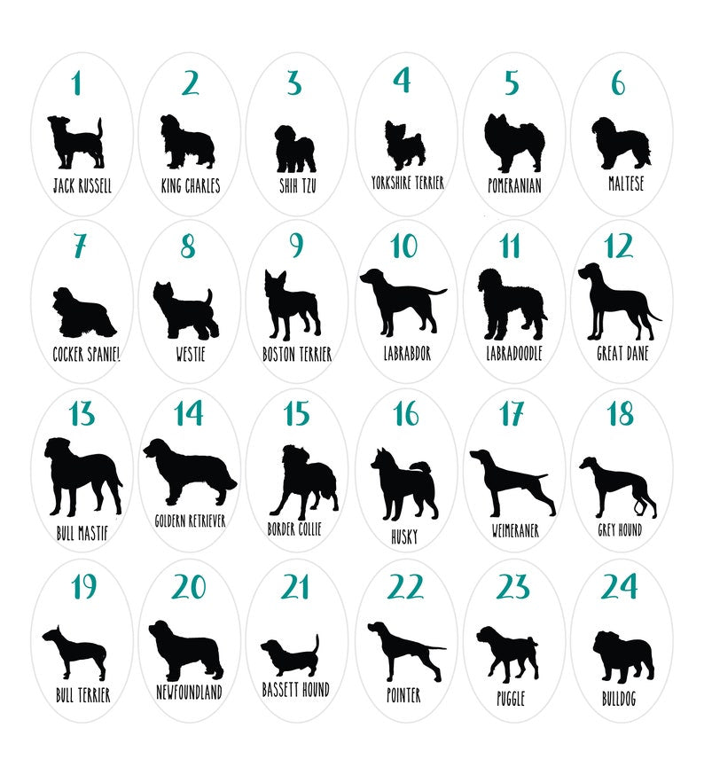 Custom Dog Wedding Cake Topper: Silhouette Couple, Personalized Breed