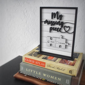My Missing Piece Custom Valentines Day Sign | Significant Other Gift | Anniversary | Wife Gift | Lovers Gift | Meaningful Valentines Gift