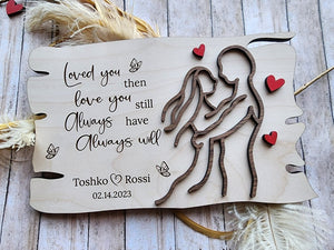 Loved You Then Love You Still Wood Sign, Anniversary Sign, 3D Layered Valentines Day Shelf Sign, Laser Valentines Day Sign
