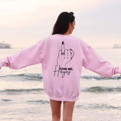 Future Mrs. Sweatshirt, Fiance Sweatshirt, Bride Gift, Personalized Mrs. Sweatshirt, Engagement Gift, Personalized Mrs. Sweater Ring Finger