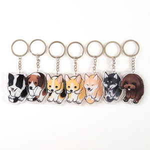 Puppy Acrylic Keychain - 2-side Dog Charms, Gift For Dog Lovers