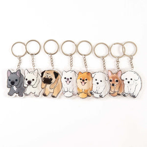Puppy Acrylic Keychain - 2-side Dog Charms, Gift For Dog Lovers