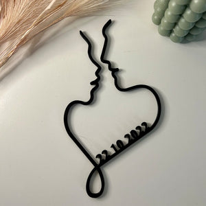 Couple decoration, romantic gift idea for lovers, customizable date for anniversary or meeting day, symbolic idea for Valentine's Day