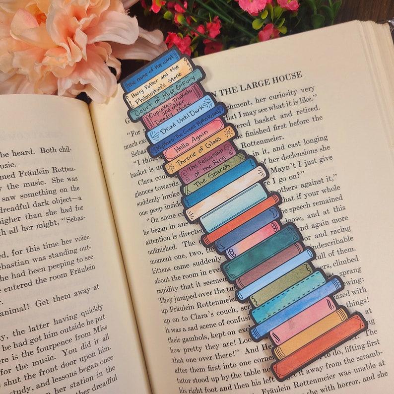 Book Tracker Book Stack Bookmark Reading Log Book Club Gift Reading Tracker Writable, High Quality, Thick Sturdy Cardstock
