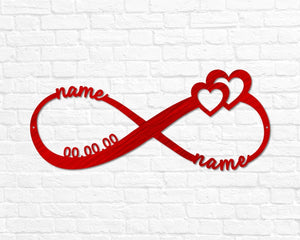 Personalized Wedding Gift for Couple | Custom Infinity Sign | Wedding Date Sign Metal Engagement Sign Anniversary Gift | Bridal Shower Gift
