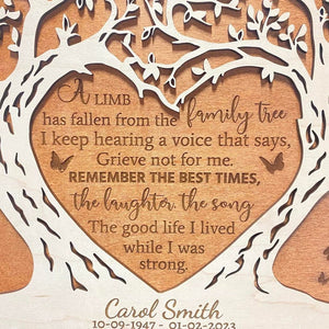 Wood Memorial Plaque Gift - Personalized Bereavement Gift, Sympathy Gift, Custom Memorial Wall Decor, Loss of Loved One Gift, In Memory Gift