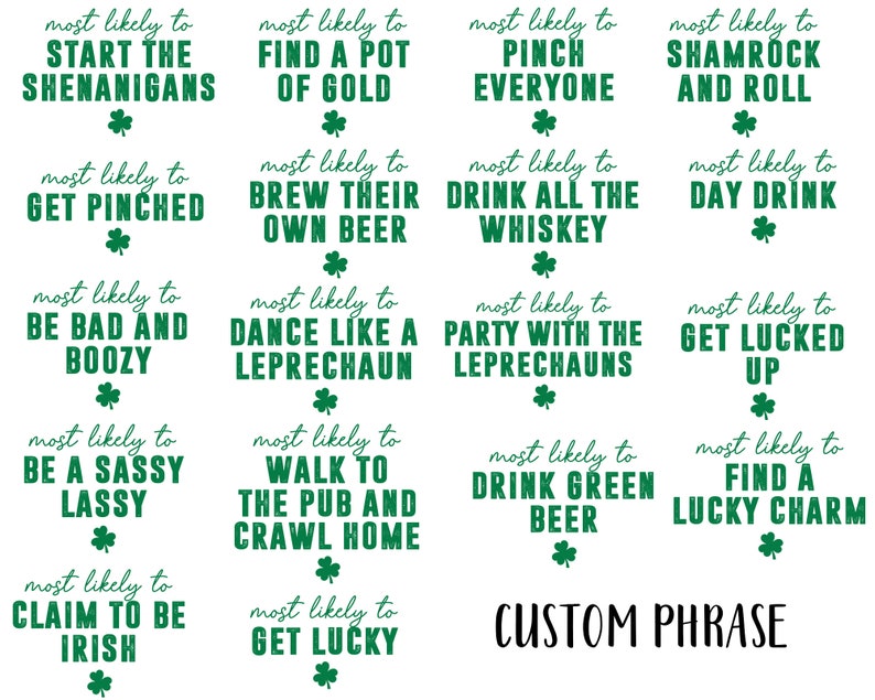 Matching St. Patrick's Day Shirts, Custom Most Likely to T-shirt, Funny Patrick Day Party Tee, Drinking Shirts, Irish Shirt, Shamrock Shirt