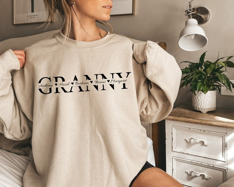 Custom Granny Sweatshirt, Granny Sweatshirt, Grandma Sweatshirt, Gift For Granny, Gigi Sweatshirt, Granny Gift, Granny Sweater, Custom Gift
