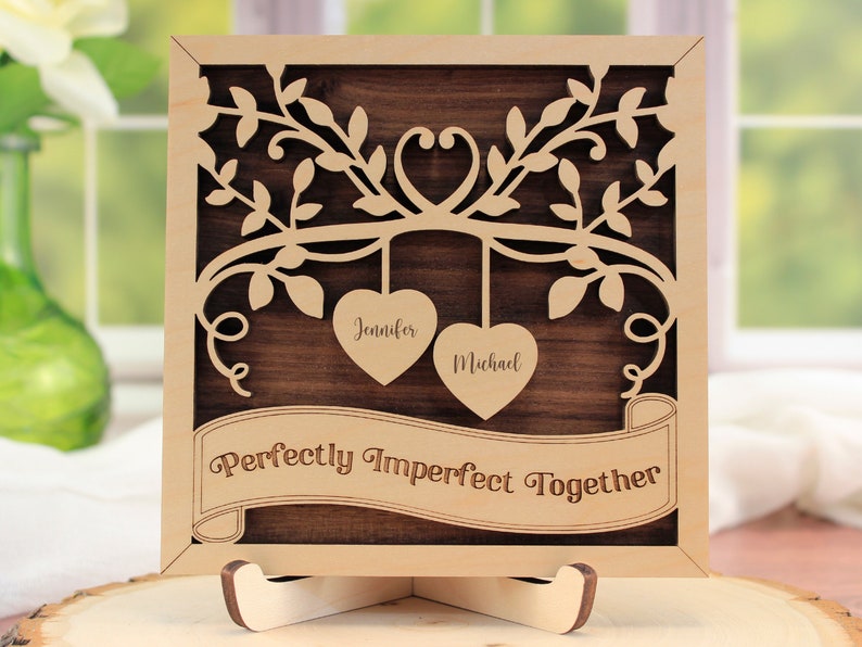 Personalized Wooden Sign Gifts for Couples, Engagement Gifts, Couple Names Wood Sign, Anniversary Gift, Wedding Gift, Better Together