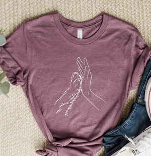 Human Hand and Paw Shirt, Dog Paw Animal Lover Shirt, Gift For Dog Lover, Pet Lover Owner Gifts, High Five Shirt, Dog Shirt, Dog Lover Shirt