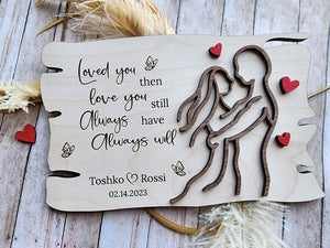 Loved You Then Love You Still Wood Sign, Anniversary Sign, 3D Layered Valentines Day Shelf Sign, Laser Valentines Day Sign