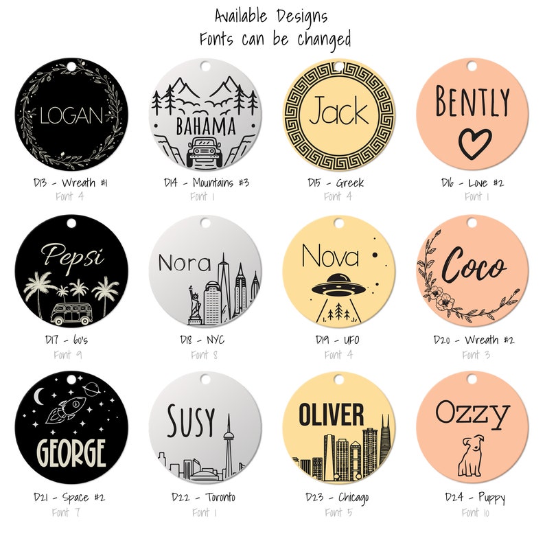 Custom Dog Tag Personalized Dog Name Tag ID Cat Collar Tag Customized Dog Tag Dog Tag Mountains