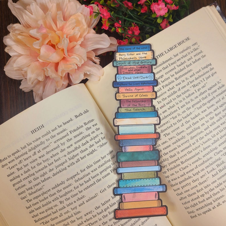 Book Tracker Book Stack Bookmark Reading Log Book Club Gift Reading Tracker Writable, High Quality, Thick Sturdy Cardstock