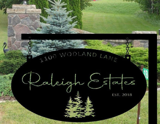 Oval METAL Evergreen SIGN ,personalized metal sign, personal door sign, perfect gift il_794xN.4599329963_j4ej.jpg