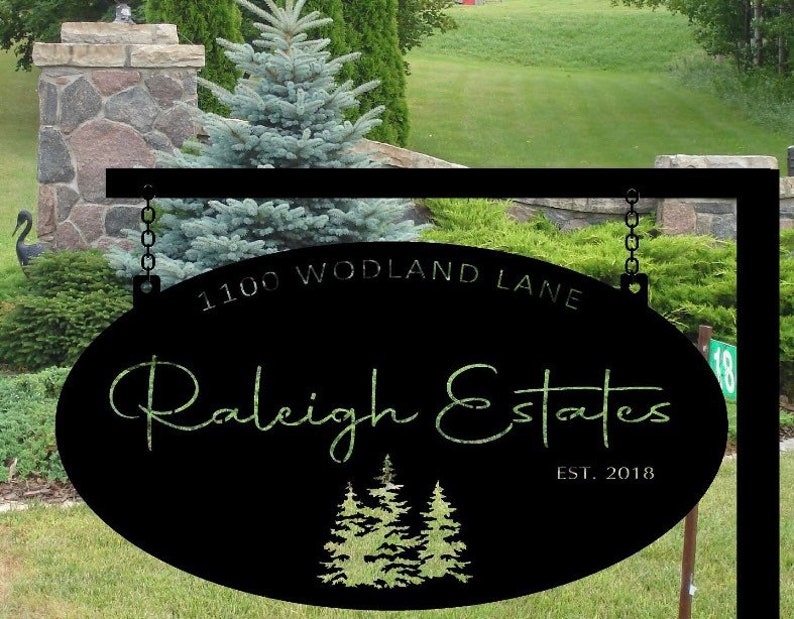 Oval METAL Evergreen SIGN ,personalized metal sign, personal door sign, perfect gift il_794xN.4599329963_j4ej.jpg