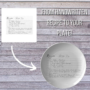 Personalized Handwritten Recipe Plate: Photo Picture Plate, Kitchen Gift