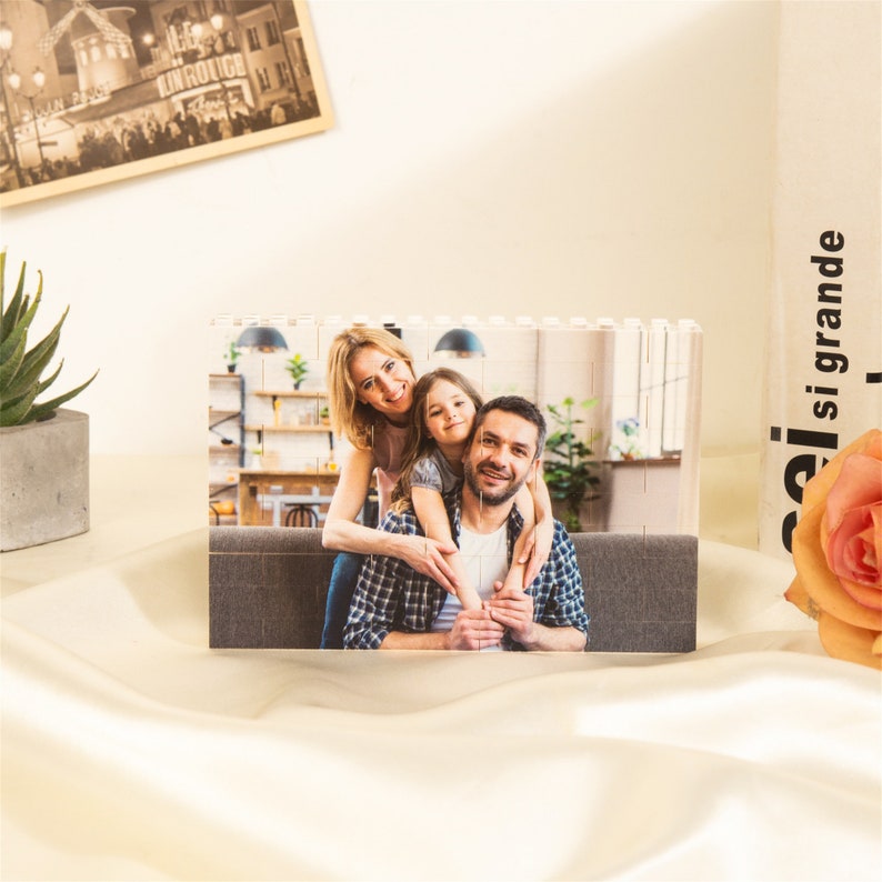 Personalized Customized Photo Rectangle Building Block, Puzzle Picture Building Block, Picture Memory Decor, Gift for Him, Fathers Day Gift