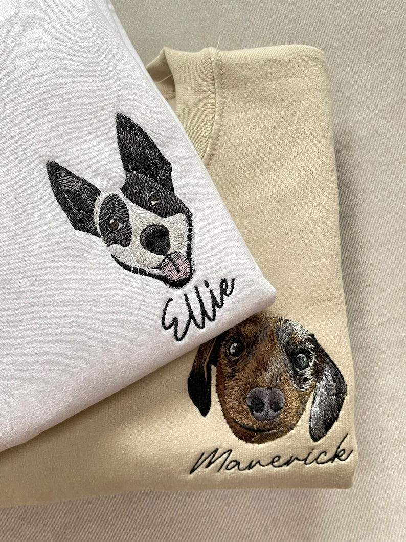 Custom Embroidered Pet Crewneck Sweatshirt, Custom Dog Shirt, Custom Cat Sweatshirt il_794xN.4623893191_cj9r.jpg