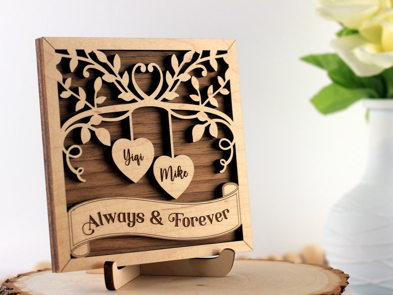 Personalized Wooden Sign Gifts for Couples, Engagement Gifts, Couple Names Wood Sign, Anniversary Gift, Wedding Gift, Better Together