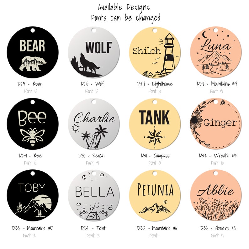 Custom Dog Tag Personalized Dog Name Tag ID Cat Collar Tag Customized Dog Tag Dog Tag Mountains