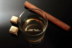 Custom Whiskey Glass with premium quality side and bottom engraving for any special occasion