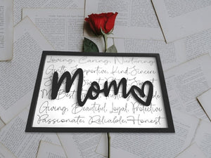 Mom Sign, Mothers Day Sign, Mom Appreciation sign, Mom gift , Framed Mom Sign