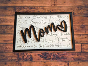 Mom Sign, Mothers Day Sign, Mom Appreciation sign, Mom gift , Framed Mom Sign