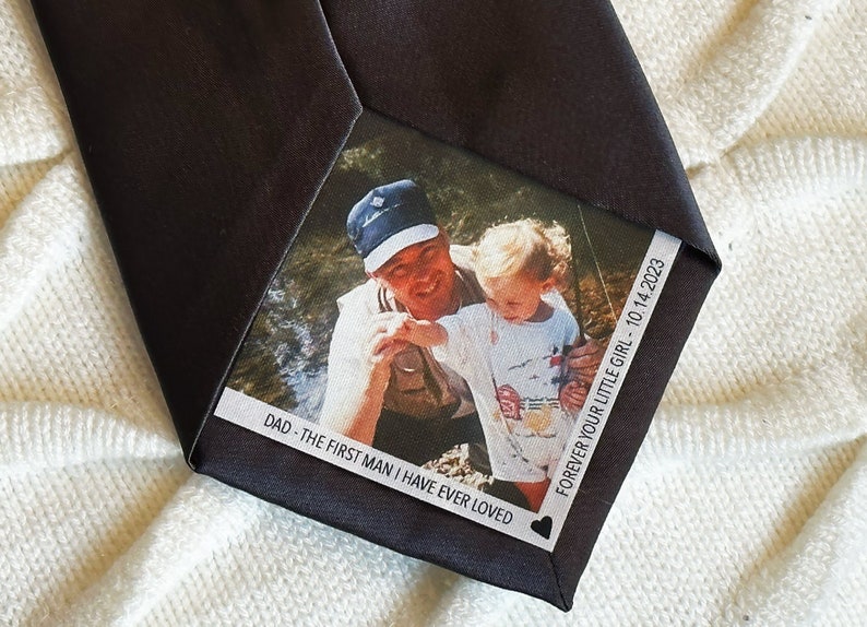 Custom Photo Tie Patch | Father of the Bride | Groom Gift | Neck Ties for | Anniversary | Father of the Groom | Wedding Father Gifts Patches