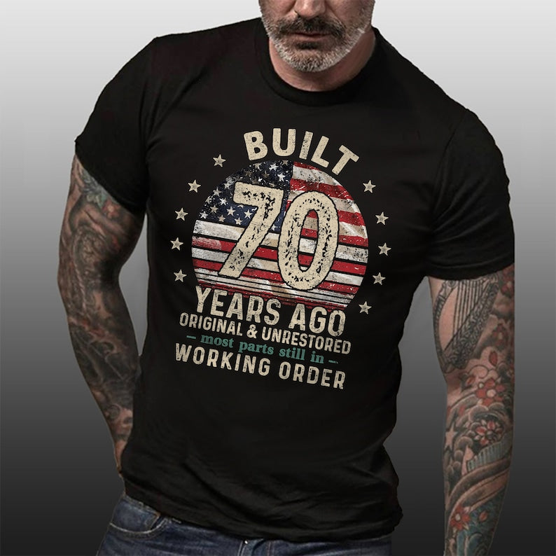 Built 70 Years Ago Shirt, Vintage 1955 Shirt, 70th Birthday Gift, Turning 70 Gift, Retro Classic T-Shirt for Him, Birthday Gift for Men