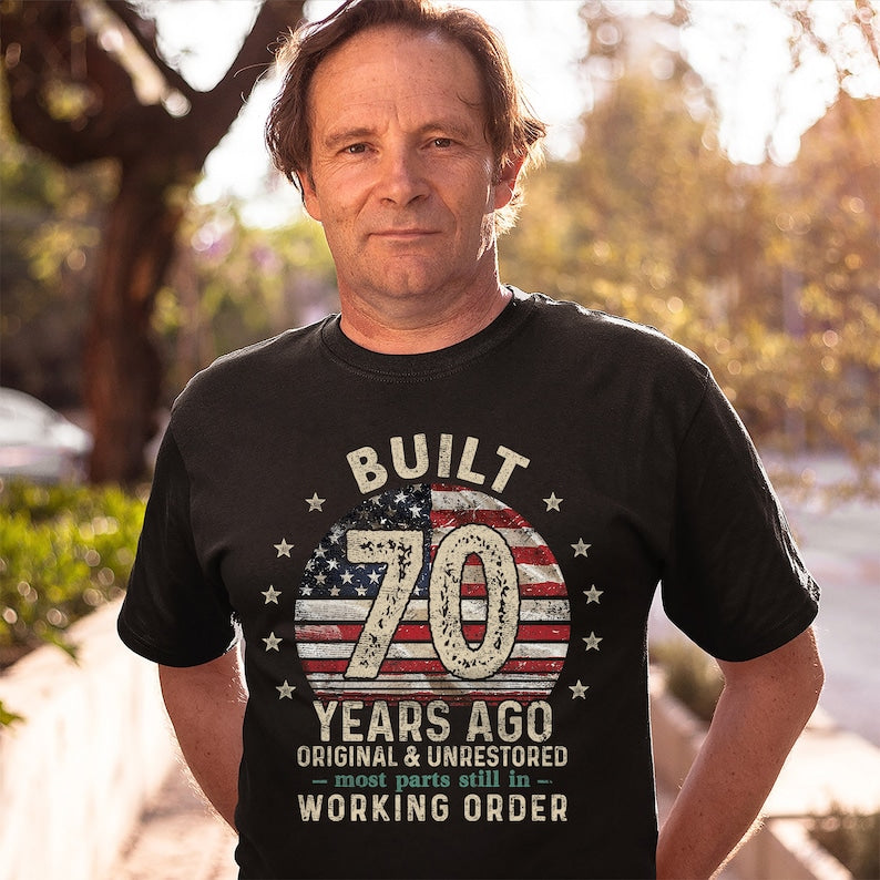 Built 70 Years Ago Shirt, Vintage 1955 Shirt, 70th Birthday Gift, Turning 70 Gift, Retro Classic T-Shirt for Him, Birthday Gift for Men