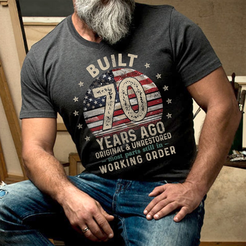 Built 70 Years Ago Shirt, Vintage 1955 Shirt, 70th Birthday Gift, Turning 70 Gift, Retro Classic T-Shirt for Him, Birthday Gift for Men