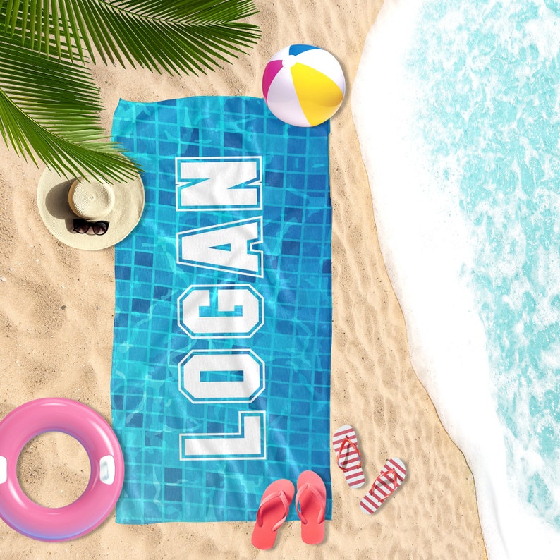 Swimming Beach Towel, Personalized Swim Team Pool Towels, Swimming Team Gifts, Custom Gift for Teams, Customize Swimming Towels