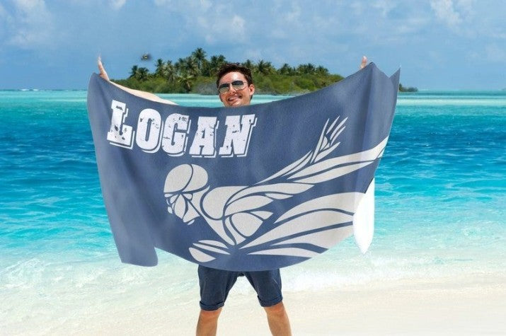 Swimming Beach Towel, Personalized Swim Team Pool Towels, Swimming Team Gifts, Custom Gift for Teams, Customize Swimming Towels