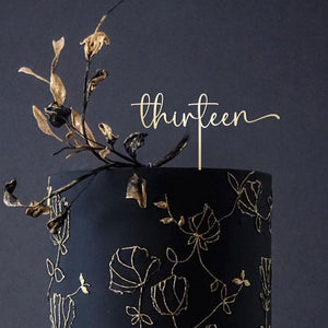 Wooden birthday Cake Topper with Name or Age / Personalised Party Decor / 30th 40th 50th 60th 70th 80th 90th 100th Birthday FH1