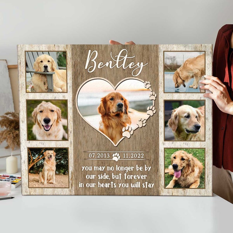 Custom Memorial Dog Photo Collage Canvas, Gifts With Your Pet Picture, In Memory Of Pet Memorial Gifts, Gifts For Someone Who Loss A Dog